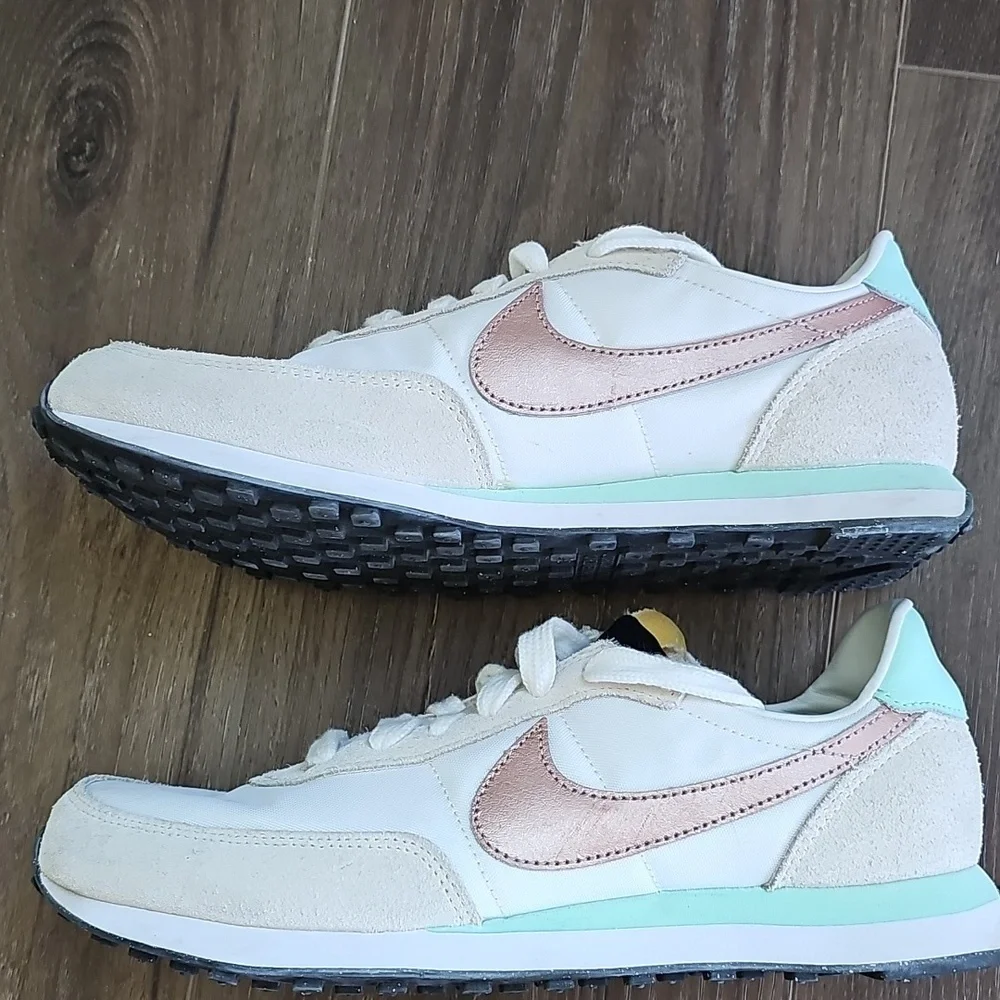 Nike Waffle Trainer 2 GS 'White Mint Copper Youth Sz 6.5Y #DC6477 102 - Picture 15 of 16